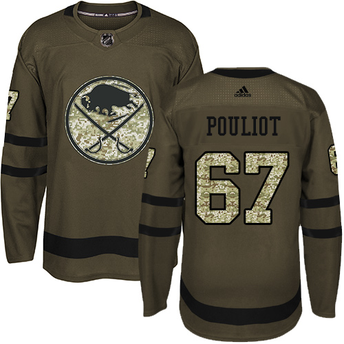 Adidas Sabres #67 Benoit Pouliot Green Salute to Service Stitched NHL Jersey
